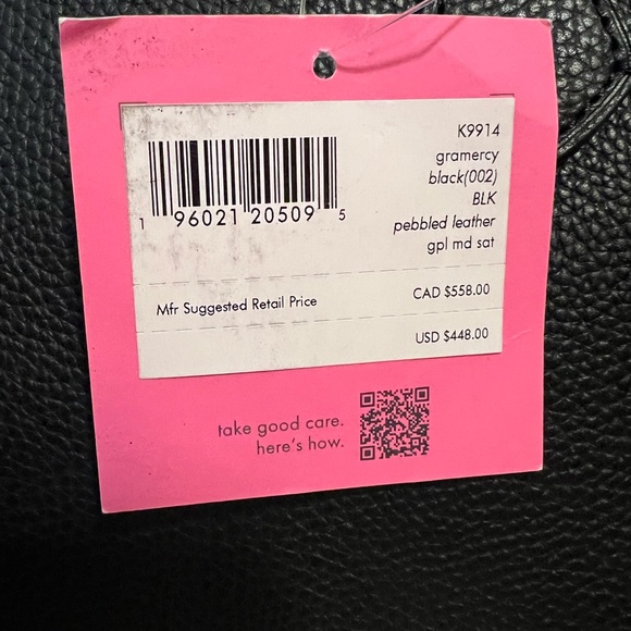 Kate Spade NWT Gramercy Black Peppled Leather Satchel Crossbody Bag - Picture 13 of 13